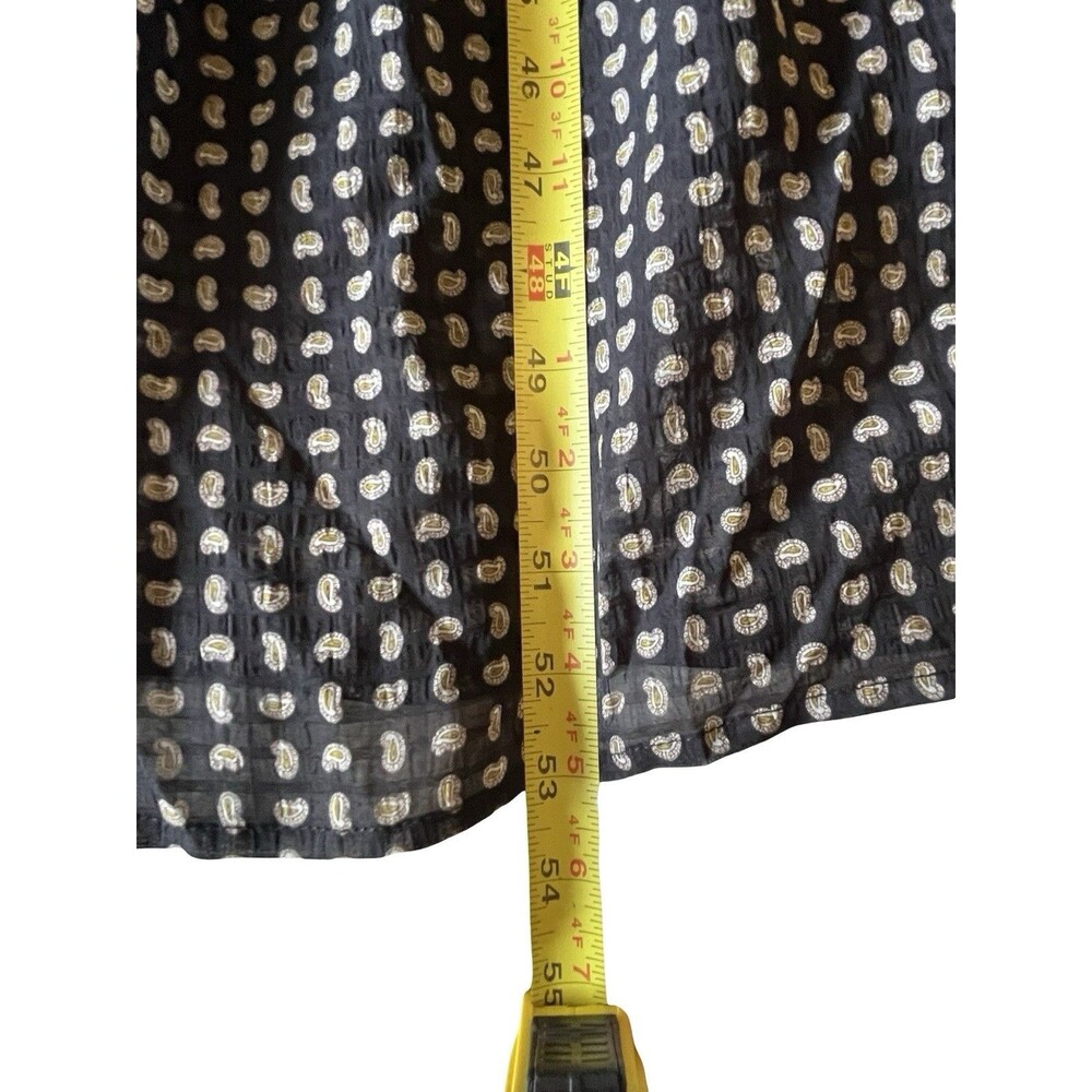 In Loom Black Paisley Print Boho Maxi Dress Smocked Waist Long Sleeve Size S - Picture 5 of 8